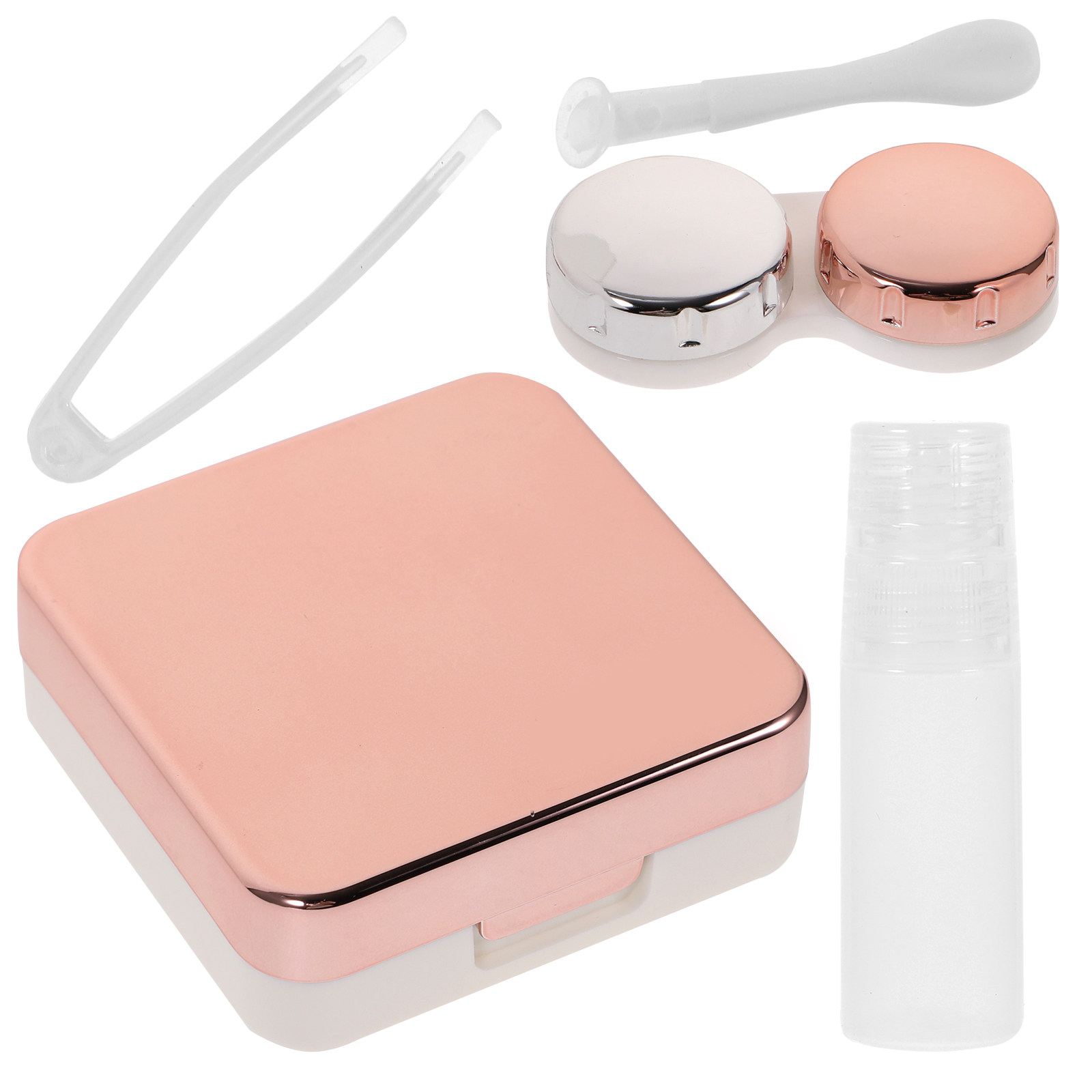 Lens Cleaning Kit - Мини-футляр для линз, светло-розовый, портативный контейнер