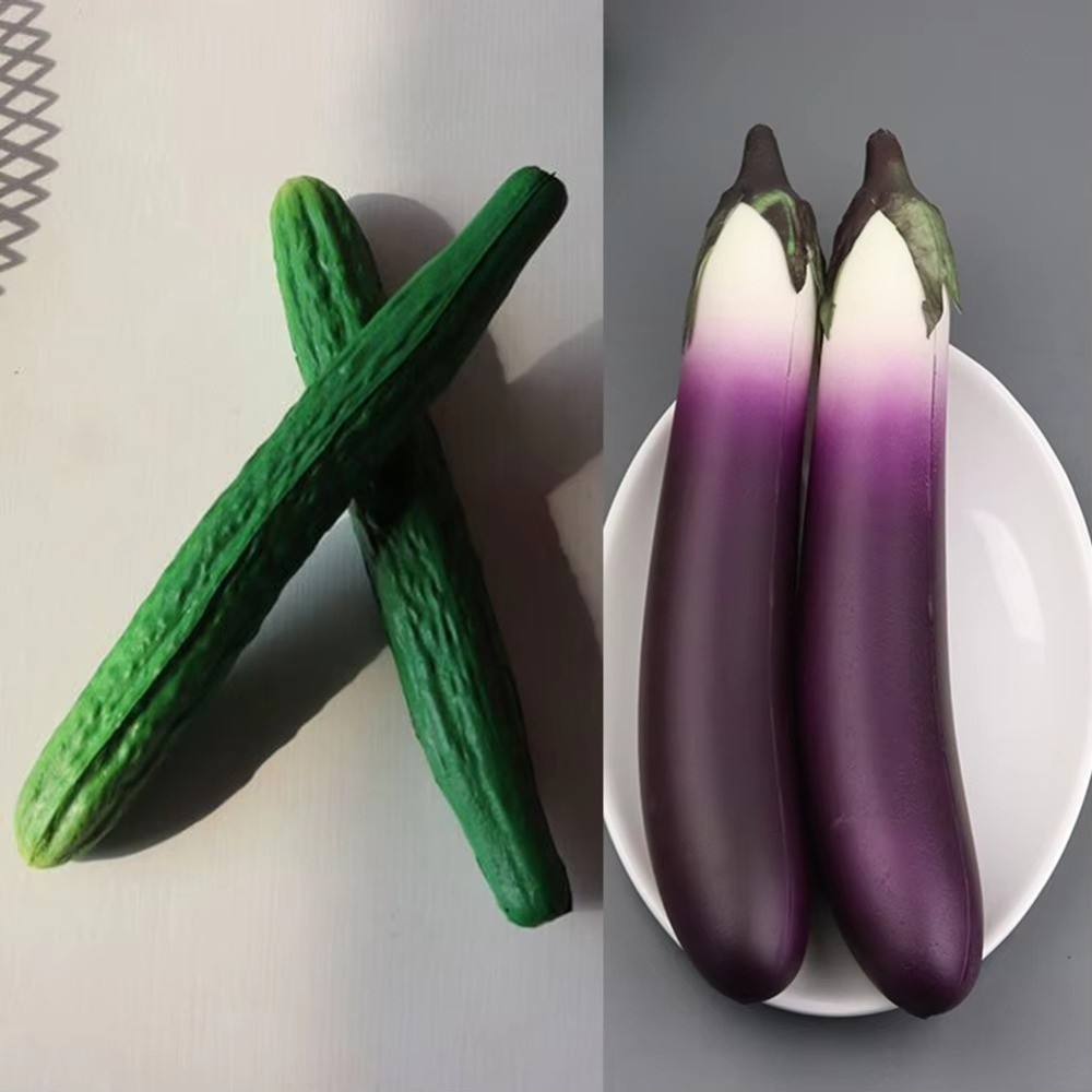 Photography Still Life - Искусственные овощи из ПУ: огурец, баклажан,