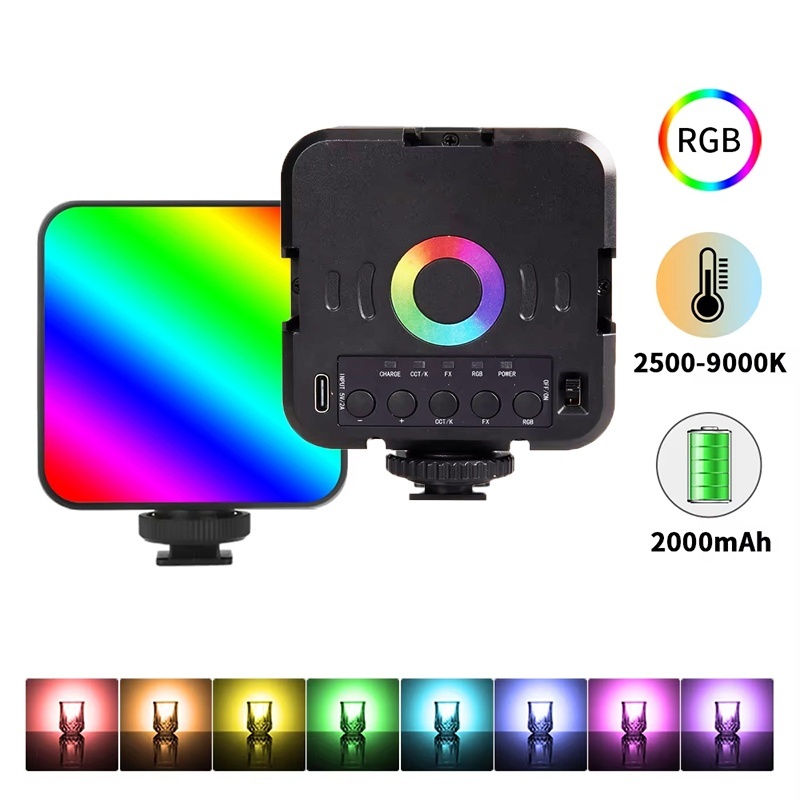 Hot Shoe Adapter - Портативный мини-видеосвет RGB для фотографии, светодиодная